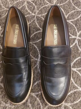 Dream Pairs Classic Dress Black Penny Loafers W/Lug Sole  Size 9.5
